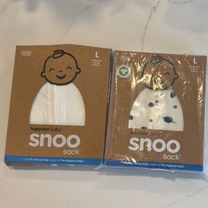 Snoo Baby Sleep Sacks- 2 Large Unopened with wings, Cream and Cream Planets